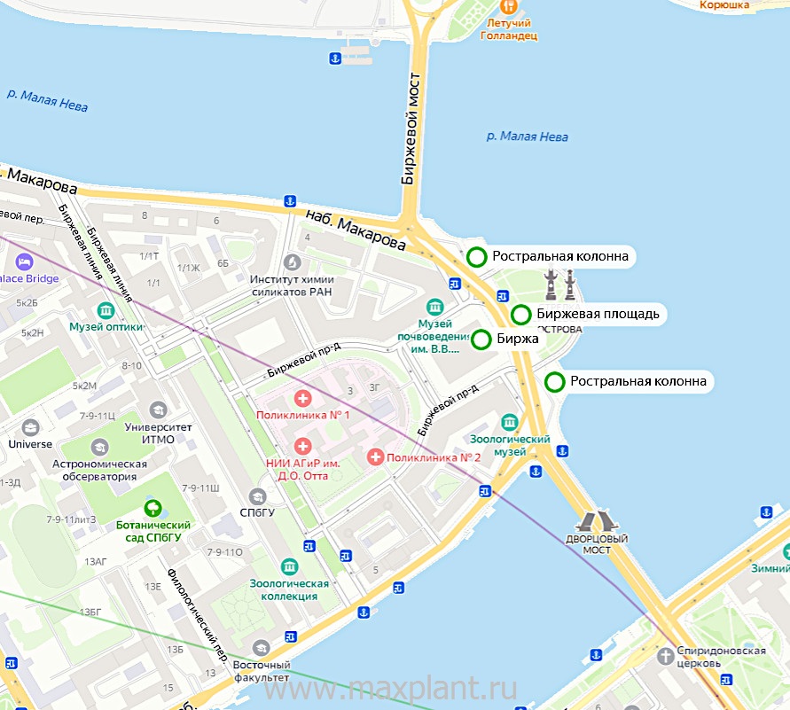 Карта Биржевой площади
