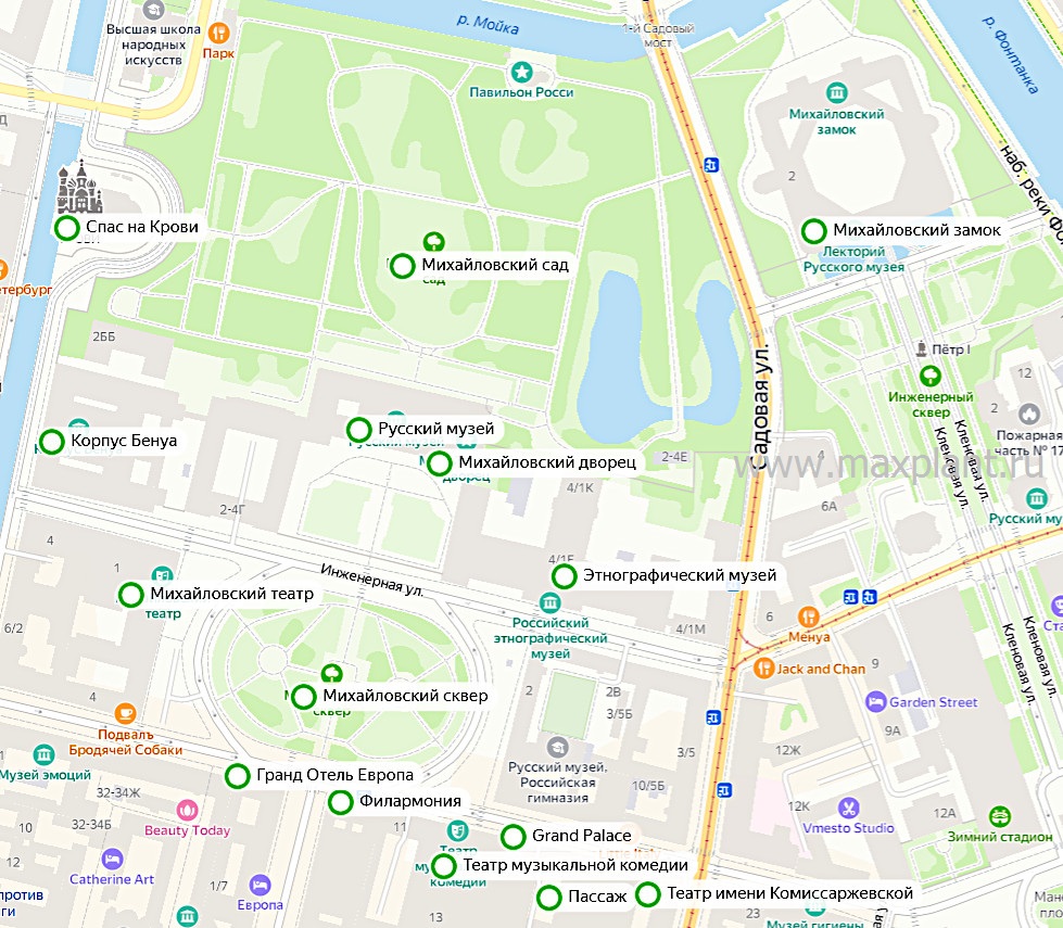 Карта площади Искусств