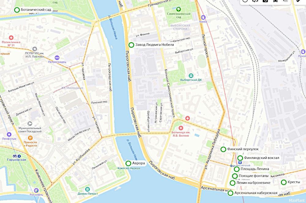 Карта площади Ленина