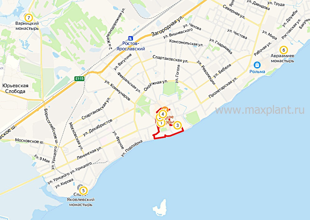 Карта маршрута по Ростову