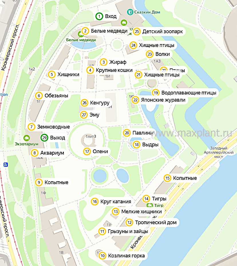 Карта Ленинградского зоопрака