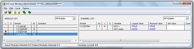 Рис. I/O Lock Window: слот 4 канал 1 залочен
