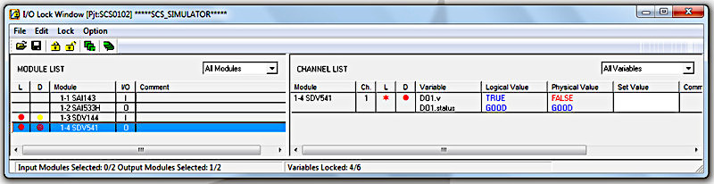 Рис. I/O Lock Window: расхождение между физическим и логическим значениями