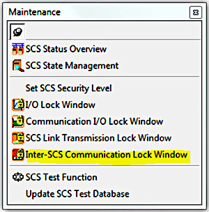 Рис. Inter-SCS Communication Lock Window