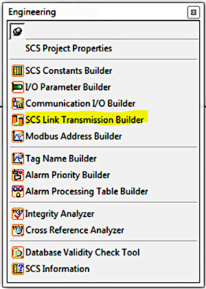 Рис. SCS Link Transmission Builder