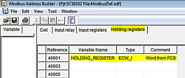 Рис. Holding Registers
